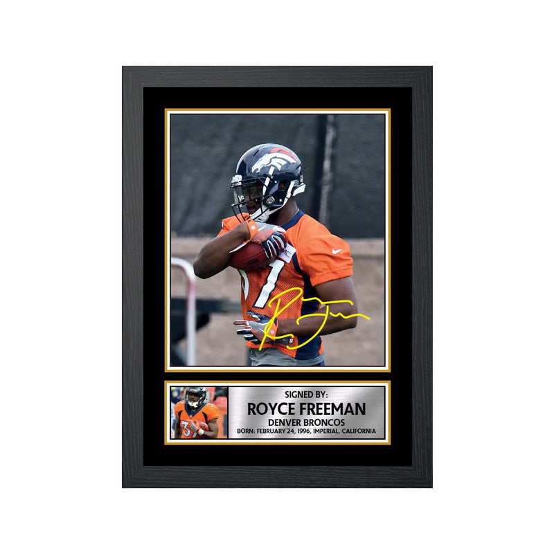 Royce Freeman 2 Limited Edition Football Signed Print - American Footballer