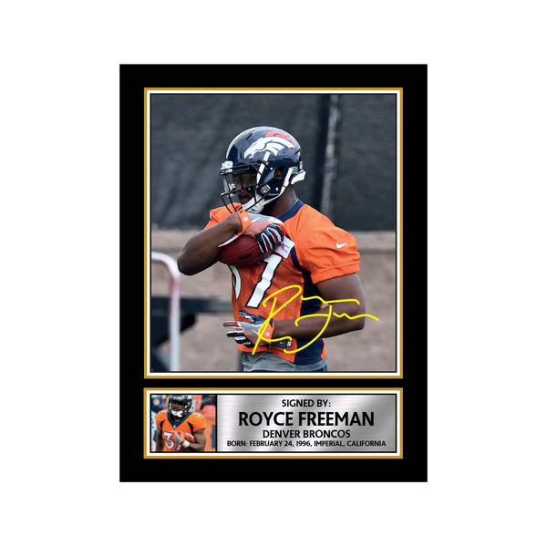 Royce Freeman 2 American Football Printed Signature Print