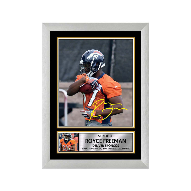 Royce Freeman 2 Limited Edition Football Signed Print - American Footballer