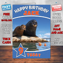 Rudder And Fluke Theme Style Personalised Kids Inspired Movie Birthday Card (SA)