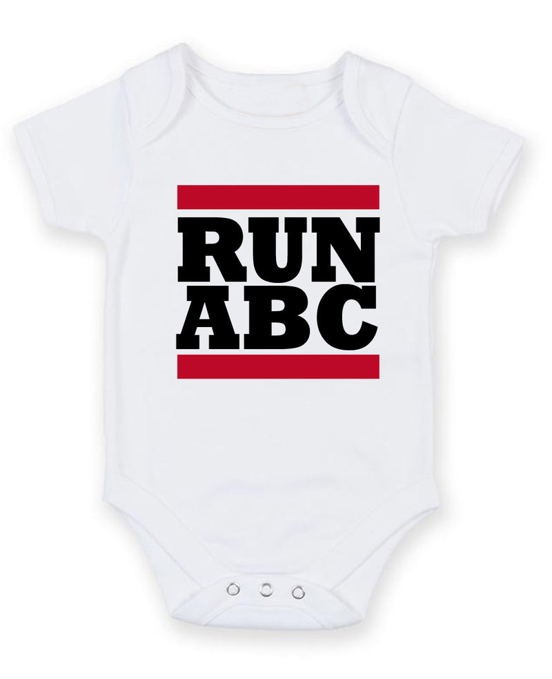 Run ABC Personalised Baby Boy Girl Unisex Short Sleeve Bodysuit