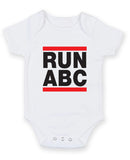 Run ABC Printed Baby Grow Bodysuit Boy Girl Unisex Gift