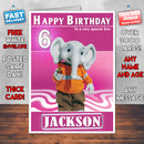 Rupert Bear 5 Style Theme Personalised Kidshows Birthday Card (SA)