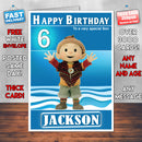 Rupert Bear 6 Style Theme Personalised Kidshows Birthday Card (SA)