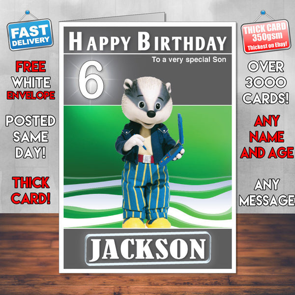 Rupert Bear 7 Style Theme Personalised Kidshows Birthday Card (SA)