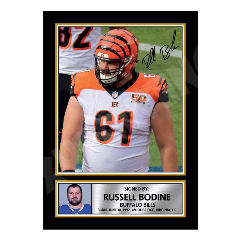 Russell Bodine 1 Limited Edition Football Signed Print - American Footballer
