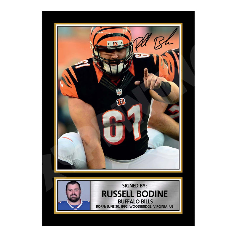 Russell Bodine 2 Limited Edition Football Signed Print - American Footballer