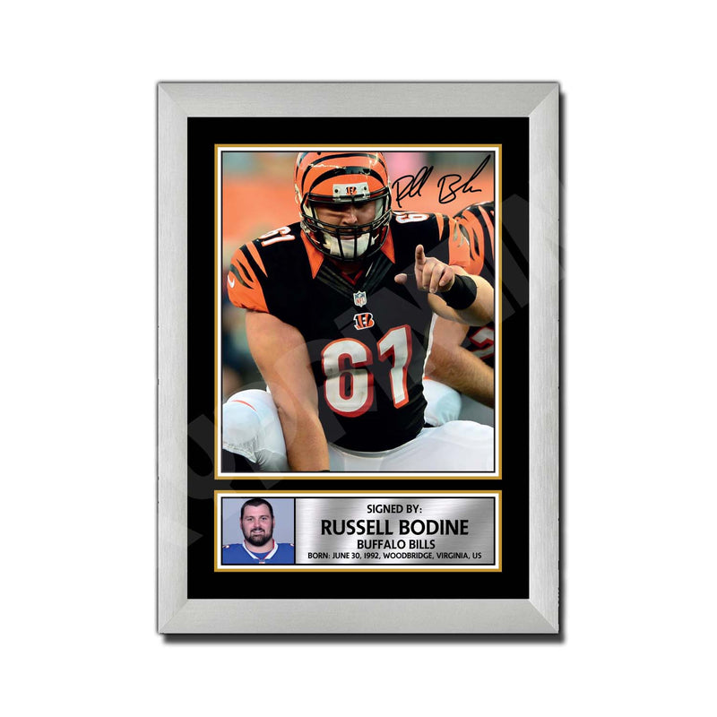 Russell Bodine 2 Limited Edition Football Signed Print - American Footballer