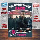 Ryan Gosling In Blade Runner Theme Style Personalised Kids Inspired Movie Birthday Card (SA)