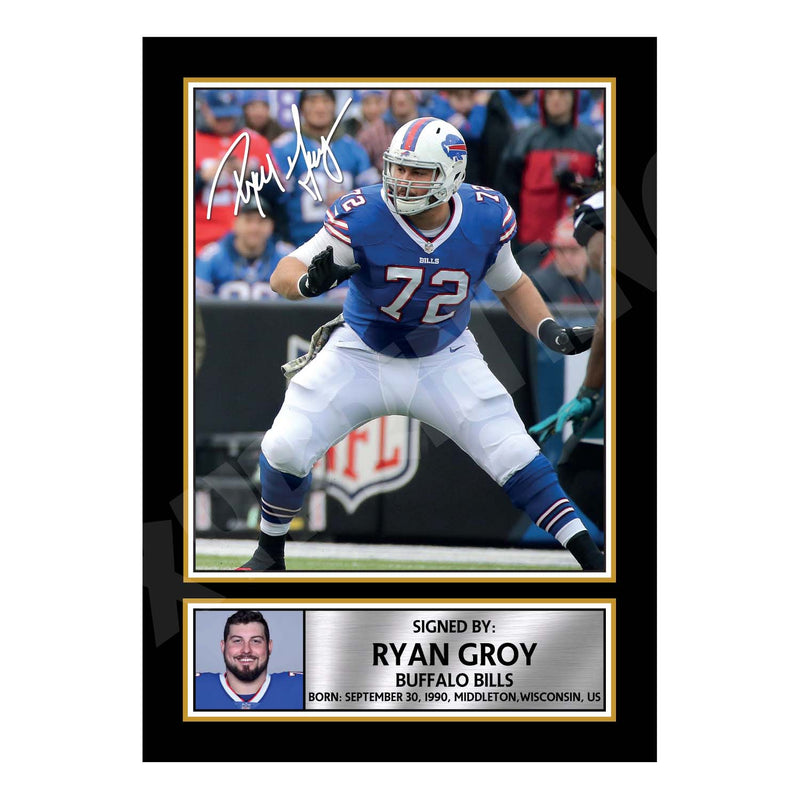 Ryan Groy 1 Limited Edition Football Signed Print - American Footballer