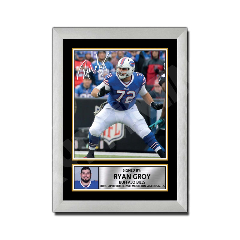 Ryan Groy 1 Limited Edition Football Signed Print - American Footballer