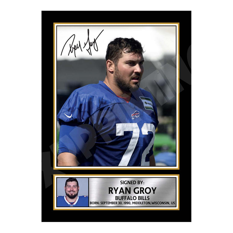 Ryan Groy 2 Limited Edition Football Signed Print - American Footballer