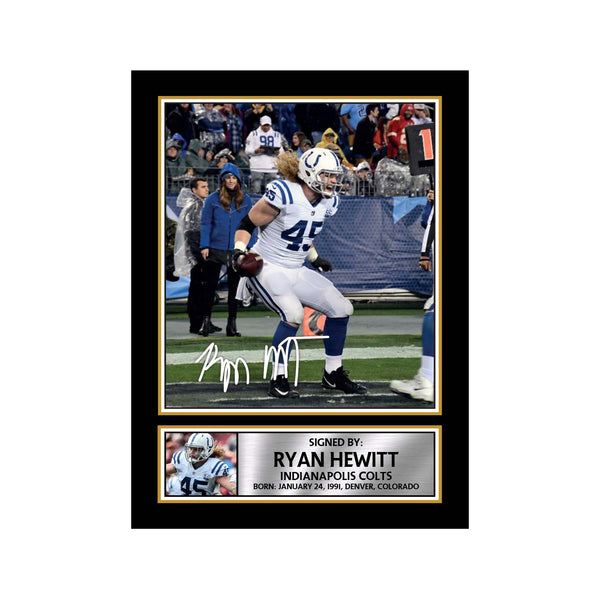Ryan Hewitt 2 American Football Printed Signature Print