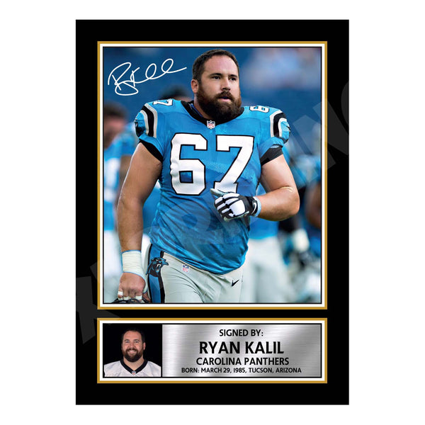 Ryan Kalil 1 American Football Printed Signature Print