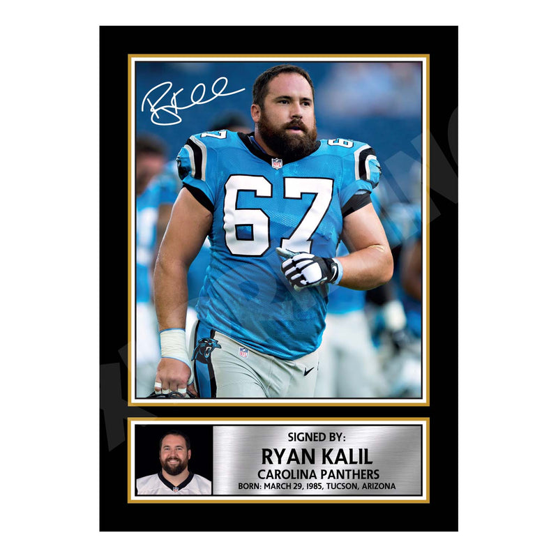 Ryan Kalil 1 Limited Edition Football Signed Print - American Footballer