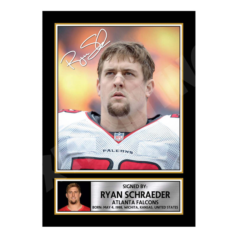 Ryan Schraeder 1 Limited Edition Football Signed Print - American Footballer