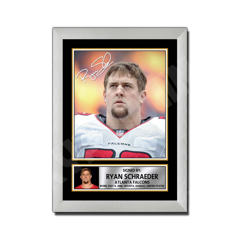 Ryan Schraeder 1 Limited Edition Football Signed Print - American Footballer