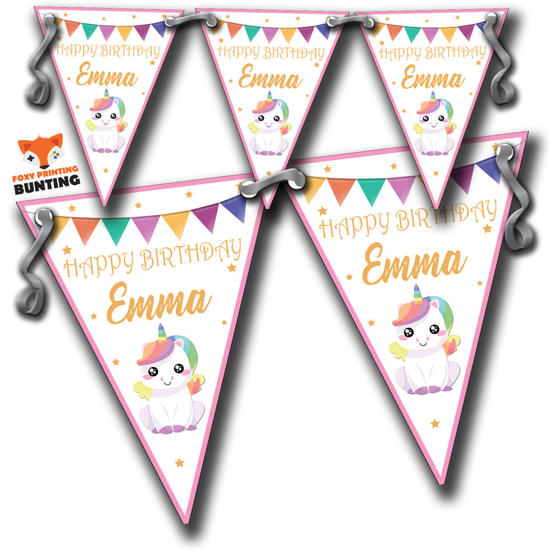 S001 Unicorn Bunting Premium Party Decorations  (Standard Bunting (14.8cm X 21cm))