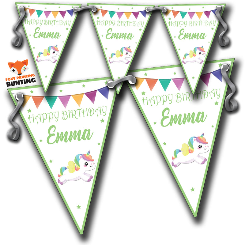 S002 Unicorn Bunting Premium Party Decorations  (Standard Bunting (14.8cm X 21cm))