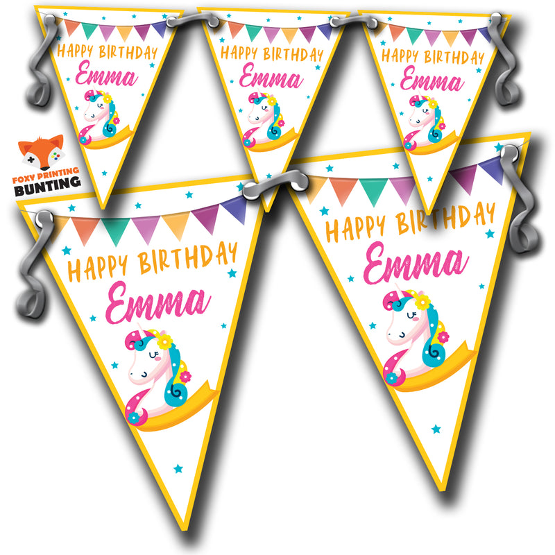 S003 Unicorn Bunting Premium Party Decorations  (Standard Bunting (14.8cm X 21cm))