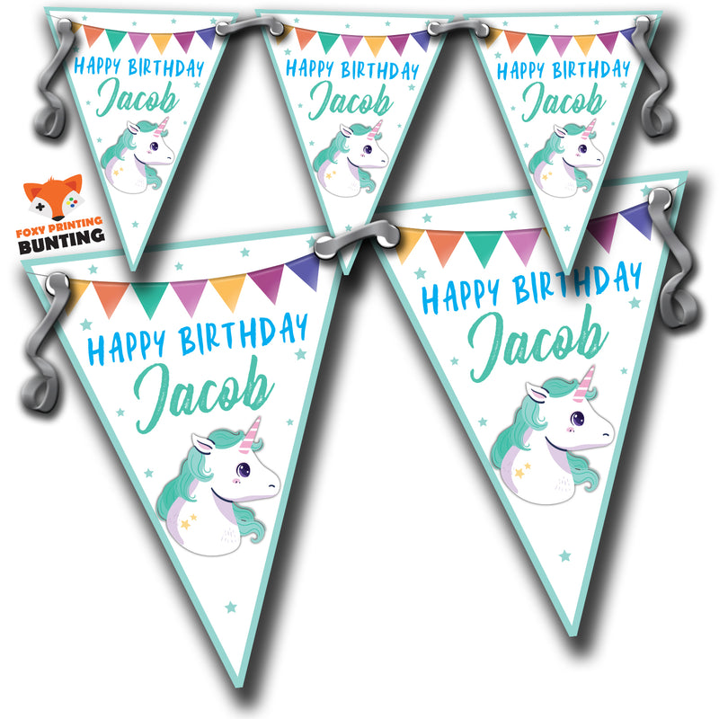 S004 Unicorn Bunting Premium Party Decorations  (Standard Bunting (14.8cm X 21cm))