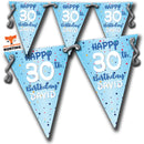 S014 SPOTTY BLUE BIRTHDAY Bunting Premium Party Decorations  (Standard Bunting (14.8cm X 21cm))