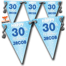 S016  SPOTTY BLUE BIRTHDAY Bunting Premium Party Decorations  (Standard Bunting (14.8cm X 21cm))
