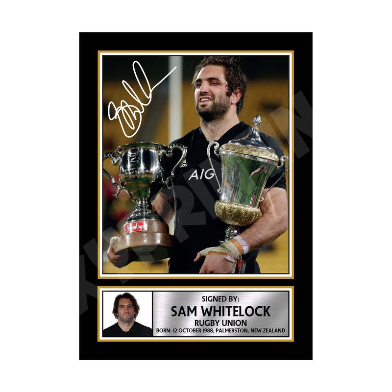 SAM WHITELOCK 1 Limited Edition Rugby Player Signed Print - Rugby
