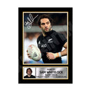 SAM WHITELOCK 2 Limited Edition Rugby Player Signed Print - Rugby