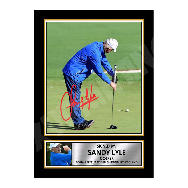 SANDY LYLE Golfer Printed Signature Print