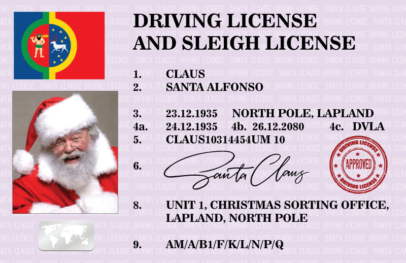 Santa Claus Lost Driving Licence ONLY Christmas Eve Traditional Keepsake Gift