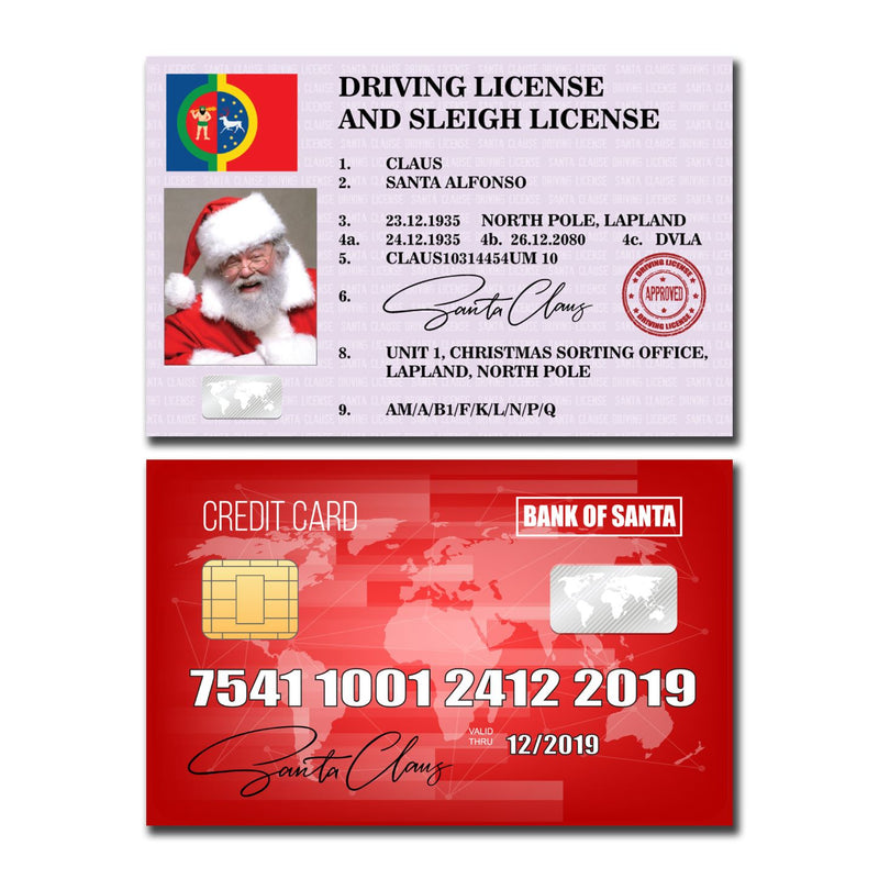 Santa Claus Lost Driving Licence AND Credit Card Christmas Eve Traditional Keepsake Gift