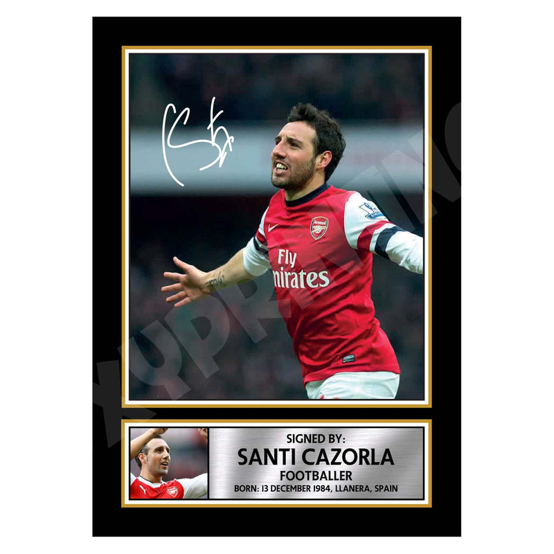 SANTI CAZORLA 2 Limited Edition Football Player Signed Print - Football