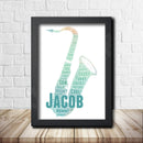 Personalised Saxophone 1 Word Art Poster Print