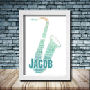 Personalised Saxophone 1 Word Art Poster Print
