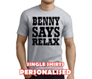 Says Relax Black Custom Stag T-Shirt - Any Name - Party Tee