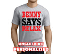 Says Relax Colour Custom Stag T-Shirt - Any Name - Party Tee