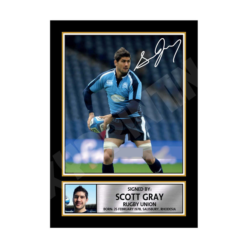 SCOTT GRAY 2 Limited Edition Rugby Player Signed Print - Rugby