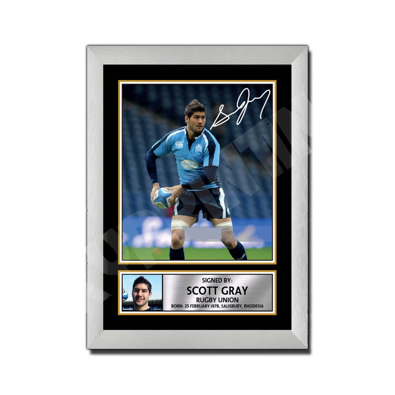 SCOTT GRAY 2 Limited Edition Rugby Player Signed Print - Rugby
