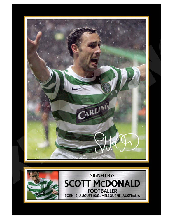 SCOTT McDONALD Football Player Printed Signature Print