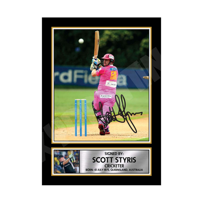 SCOTT STYRIS 2 Limited Edition Cricketer Signed Print - Cricket Player