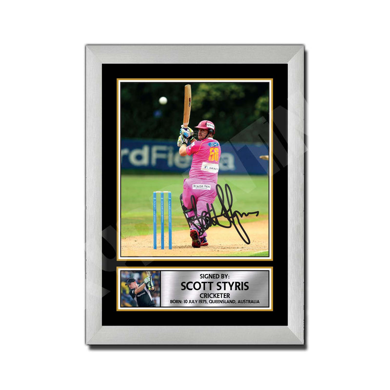 SCOTT STYRIS 2 Limited Edition Cricketer Signed Print - Cricket Player