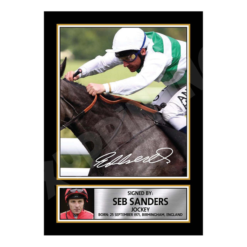 SEB SANDERS Limited Edition Horse Racer Signed Print - Horse Racing