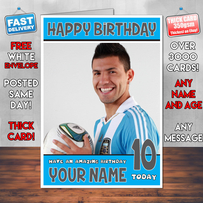 SERGIO AGUREO BM2 THEME INSPIRED Kids Adult Personalised Birthday Card Birthday Card