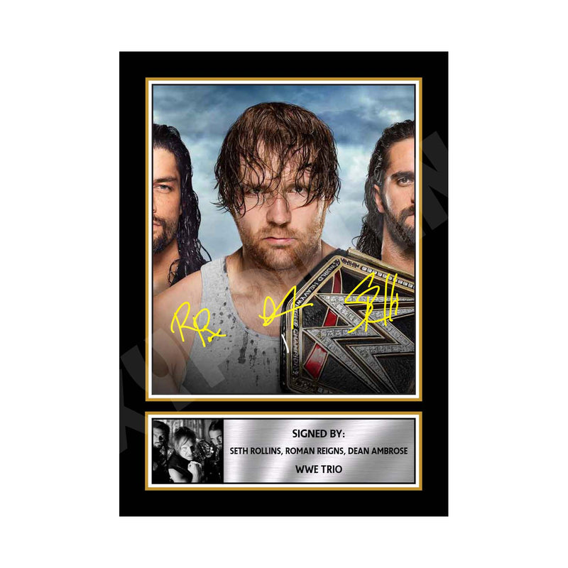 SETH ROLLINS ROMAN REIGNS _ DEAN AMBROSE Limited Edition MMA Wrestler Signed Print - MMA Wrestling