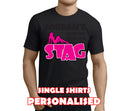 Sexy Silhouette Colour Custom Stag T-Shirt - Any Name - Party Tee