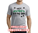 Sgt Stag Colour Custom Stag T-Shirt - Any Name - Party Tee