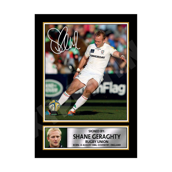 SHANE GERAGHTY 1 Rugby Player Printed Signature Print