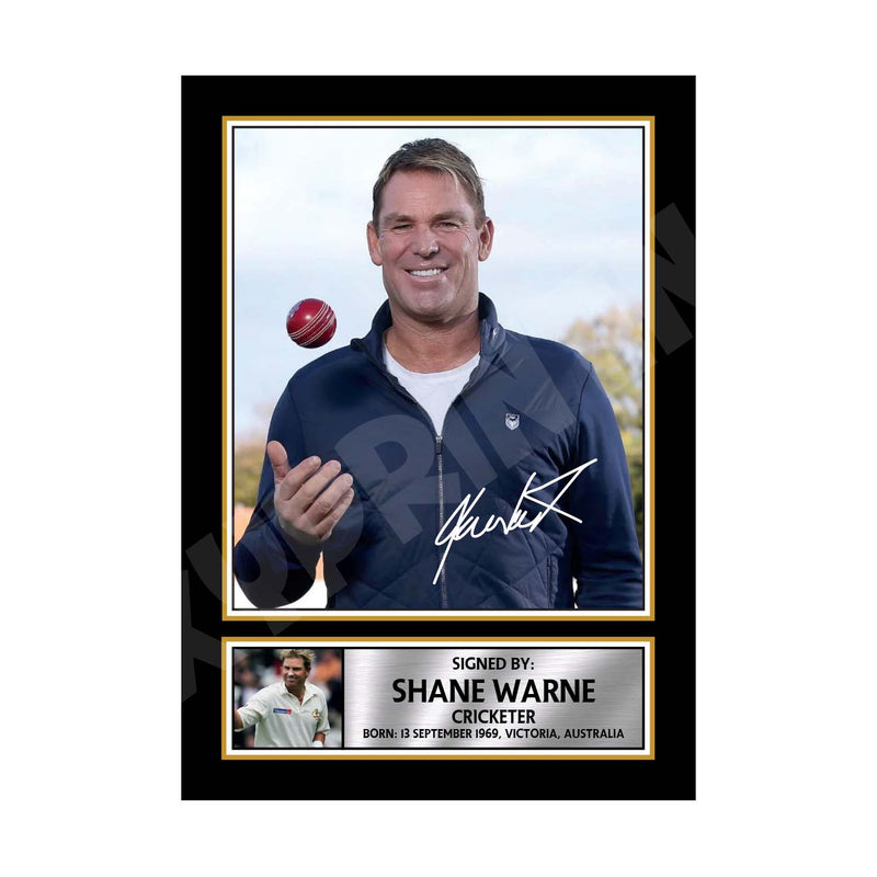 SHANE WARNE Limited Edition Cricketer Signed Print - Cricket Player