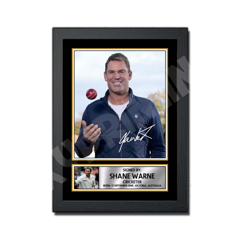 SHANE WARNE Limited Edition Cricketer Signed Print - Cricket Player